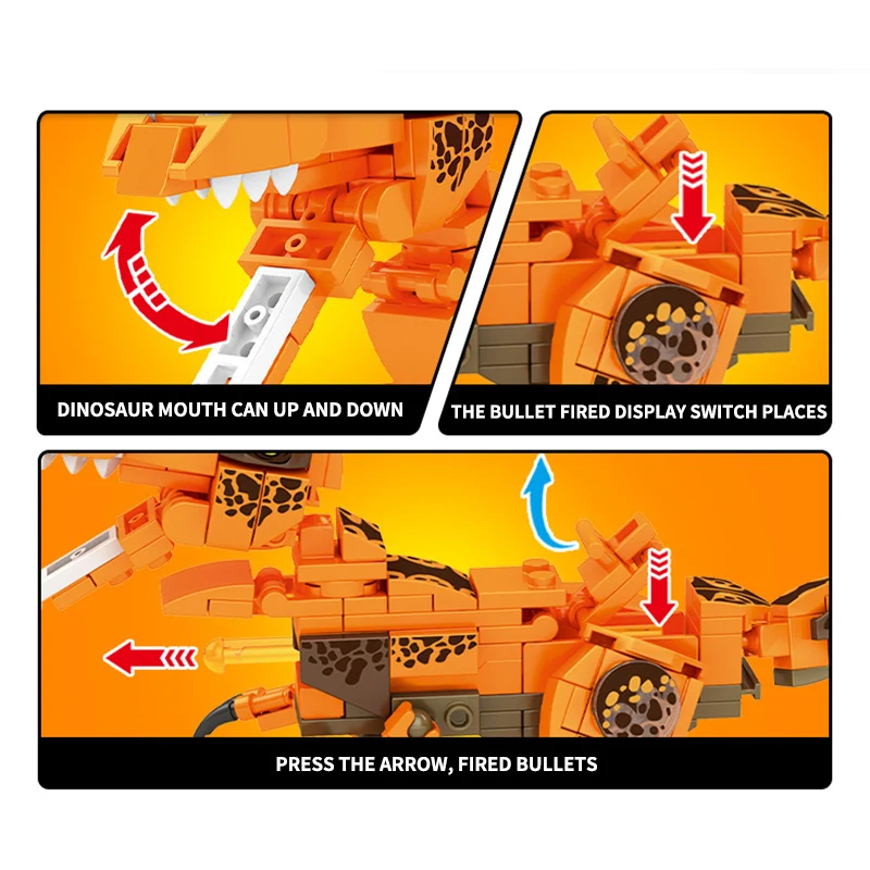 Конструктор Парк Юрского периода 4 шт./компл. фигурки животных спинозавр Раптор