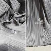 stiff pleated fabric miyake folds gray diy patches art painting decor skirt dress clothes designer fabric