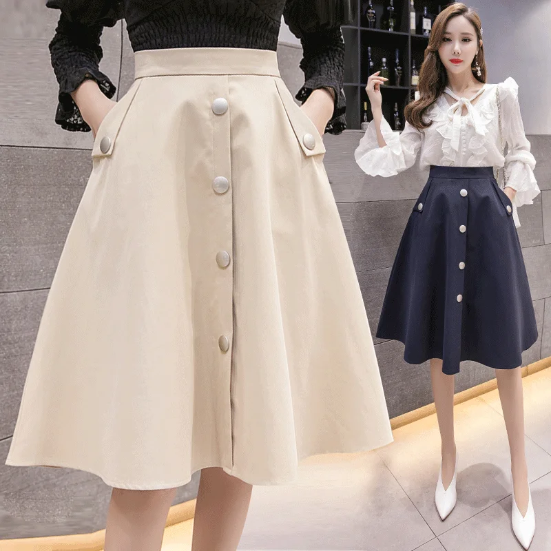 Красивые винтажные модные юбки Летние Элегантные Свободные корейские