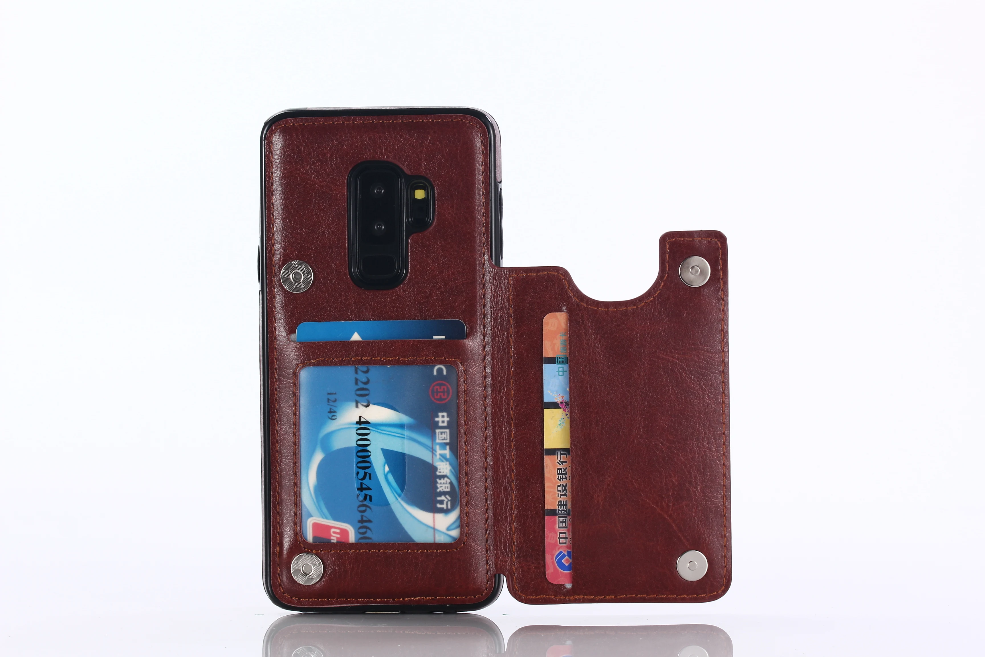 Двухкнопочный Новый Флип кошелек для samsung Galaxy S7 Edge S8 Plus S9 S10 Note8 9 кронштейн чехол из