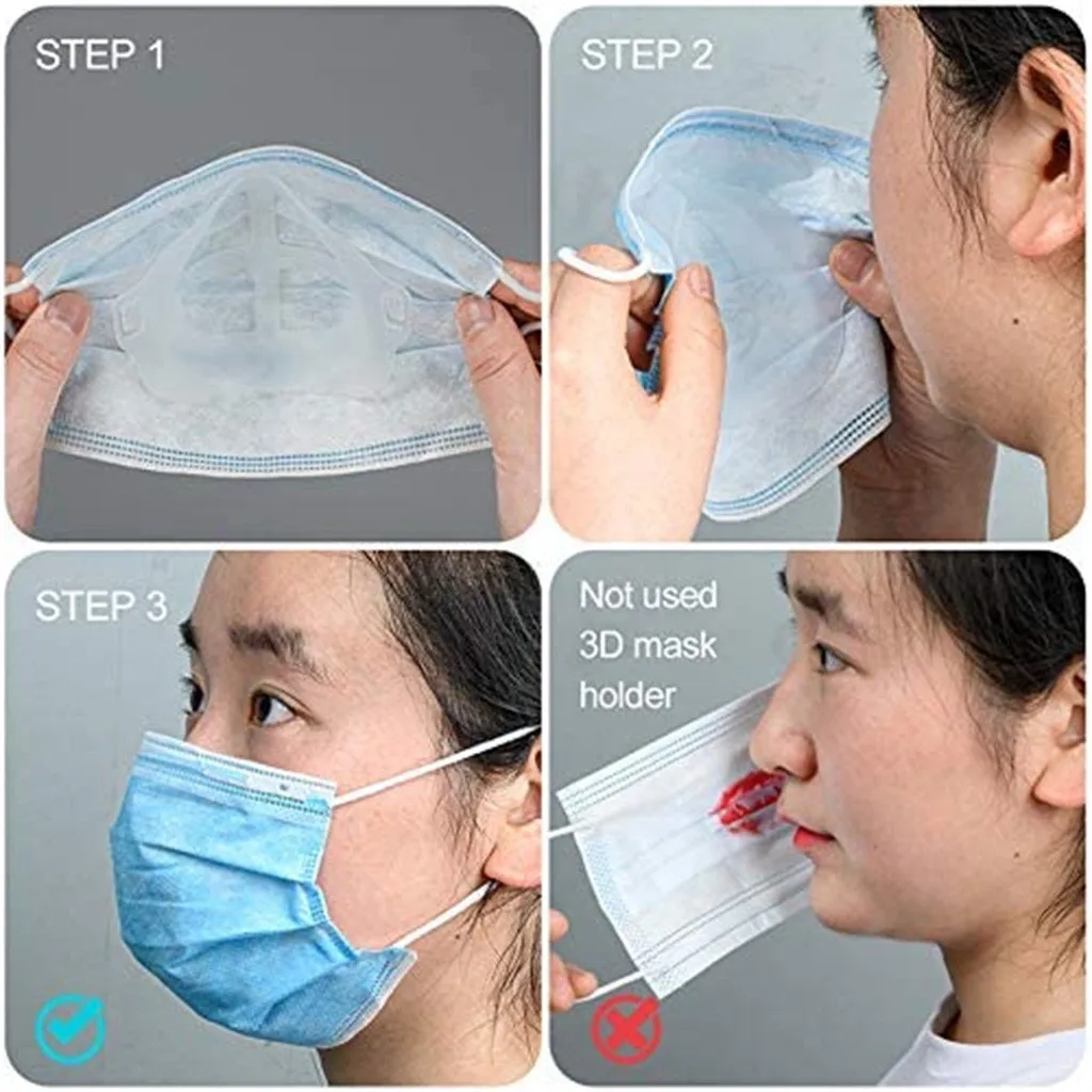 

9PC Mask Bracket Reusable Dustproof 3D Mask Filter Non-stick Lipstick Breathable Artifact Mask Inner Pad Bracket Outdoor holder