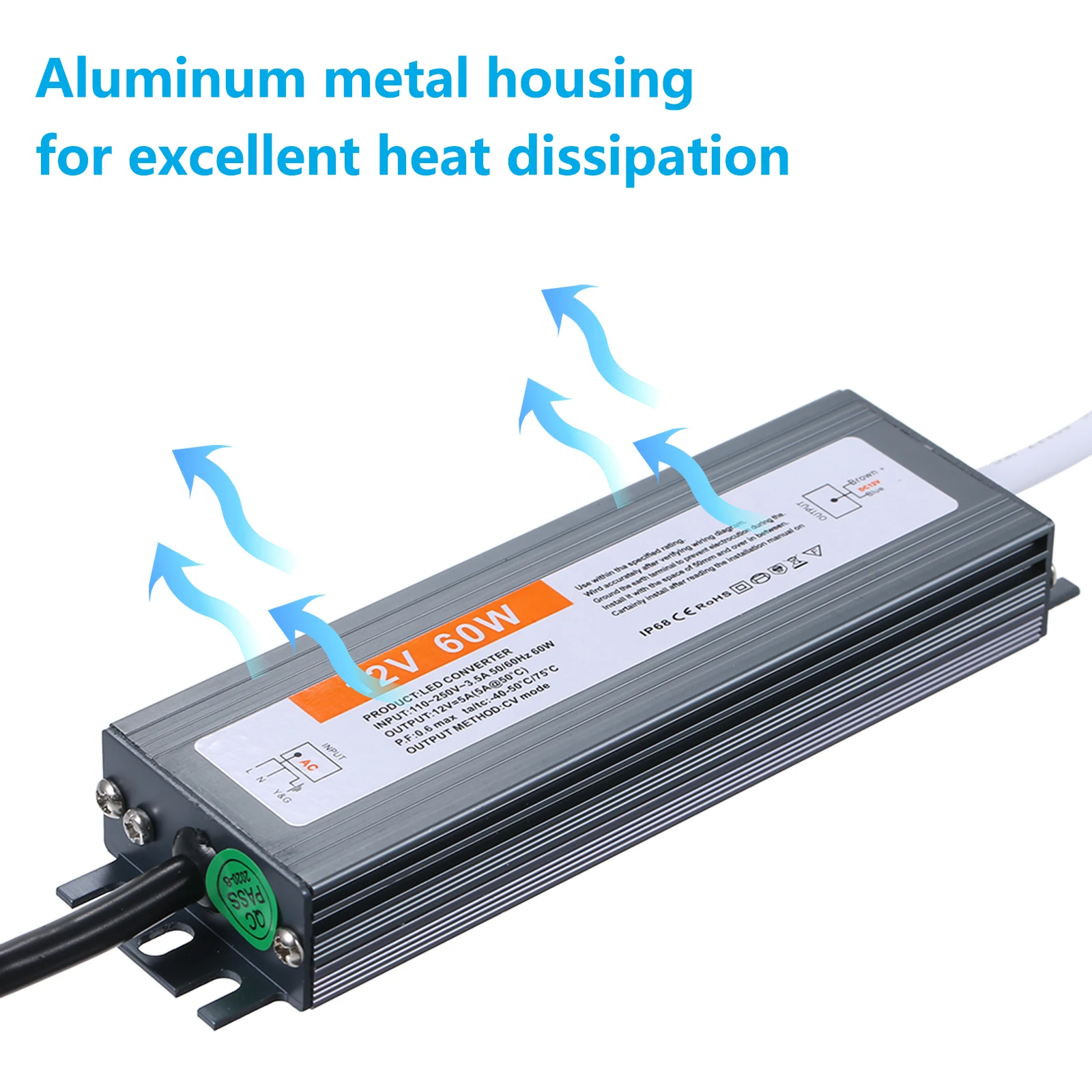 

LEDs Converter Power-supply Transformer Driver AC90-130V to DC12V 25A Low Voltage Output IP68 Light Regulator for LEDs Strips