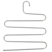 4 pack multi pants hangers rack for closet organizationstainless steel s shape 5 layer clothes hangers for space saving storage