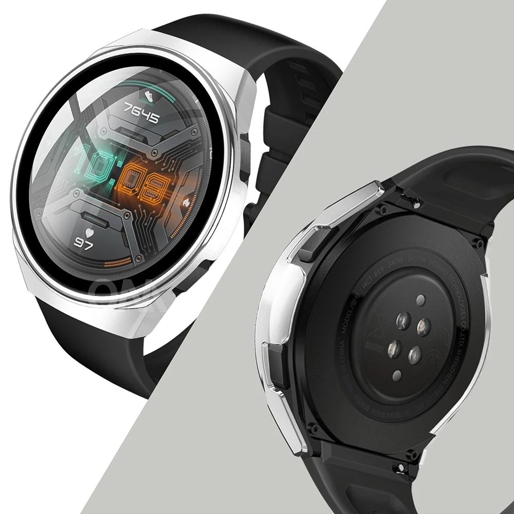 Чехол для Huawei Watch GT 2E GT2E GT2 2 42 мм 46 полное покрытие бампер Защитное стекло экрана |