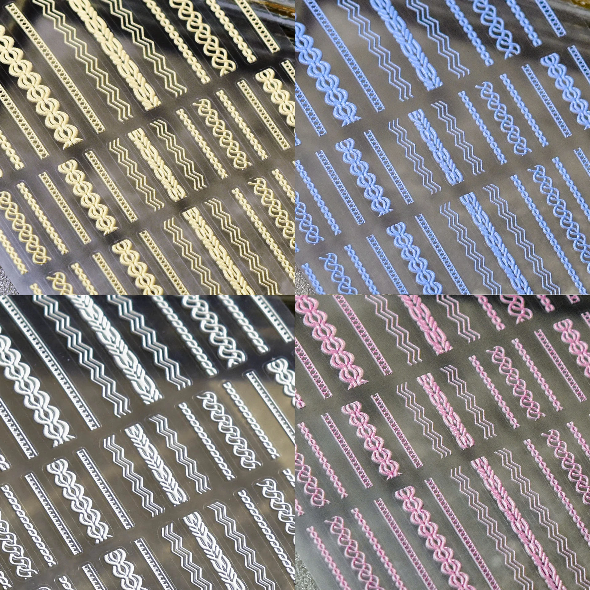 

High Quality Nail Art Stickers Adhesive Embossed Sweater Pattern Design DIY Nail Decals Foils Wraps Decorations T-961