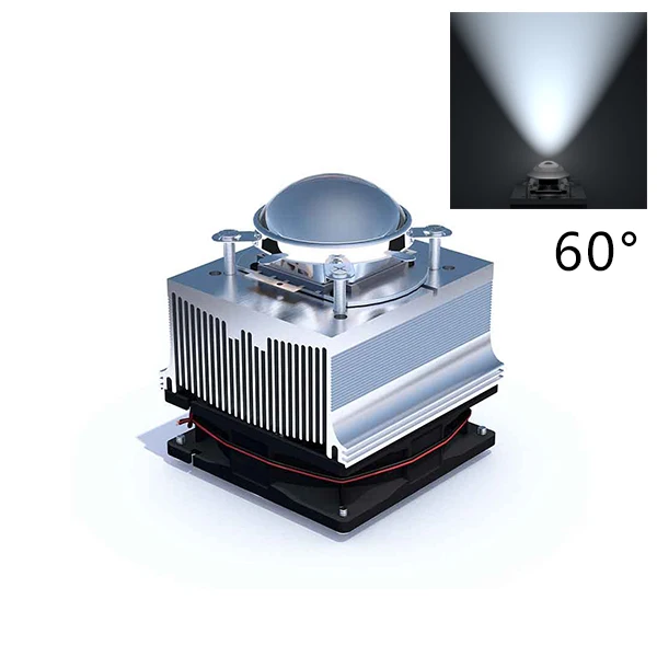 100 Вт 200 светодиодный алюминиевый теплоотвод охлаждающий вентилятор + 60 градусов