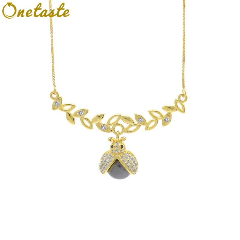 

Korean Style Necklace 925 Silver Shell Pearl Zircon Bee Choker Necklaces Fashion DIY Setting Accessroies Women Girls