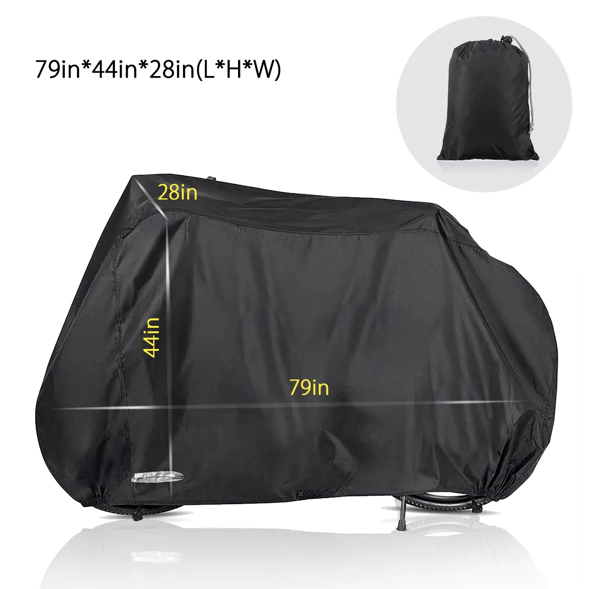

200*70*110 Cm Bicycle Protective Gear Bike Cover Bicycle Storage Bag With Lock Hole Waterproof Windproof Dustproof Uv Resistant