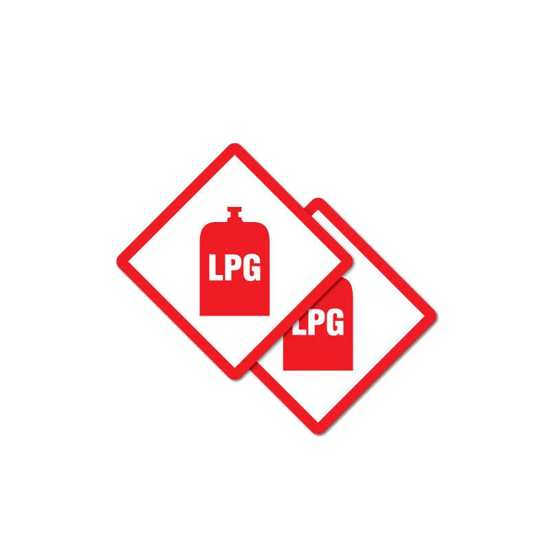 

2X 7CM*7CM Warning Creative Car Sticker LPG Danger Decal PVC