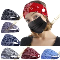 fashion creative anti pull button womens elastic headbands boho hair accessories hair bands sports yoga tie free shipping