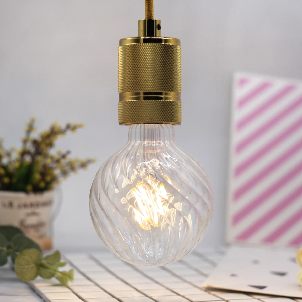

TIANFAN Led Bulbs Vintage Light Bulb G95 Globe swirl Clear Glass 4W 220/240V E27 2700K Super Warm White Edison Led Bulb