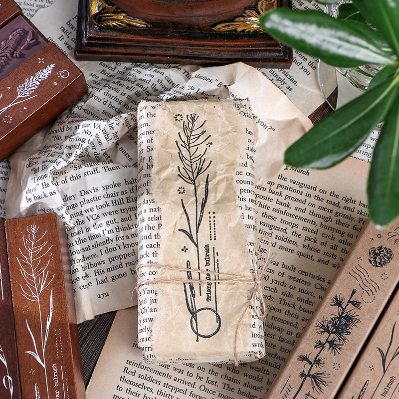 

8pcs/lot plant language series stamp DIY wooden rubber stamps stationery scrapbooking standard stamp