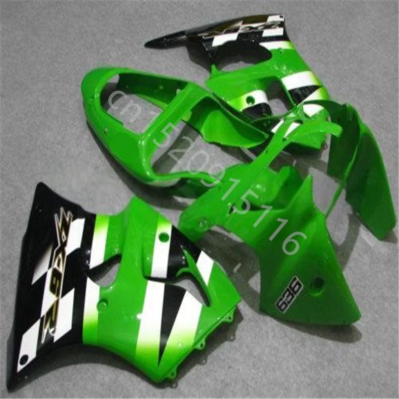 

High qualite fairing kits for KAWASAKI Ninja 2000-2002 ZX6R kit ZX 6R 00 01 02 green black white motorcycle bodyworks fairing