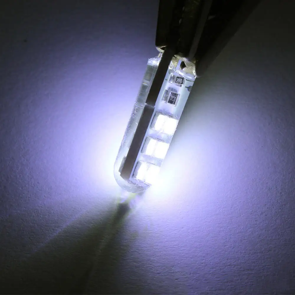 

T10 6Pcs W5W Car LED Sidelight Silica Gel Parking Lamp Trunk Marker 12SMD-2835 6500K White