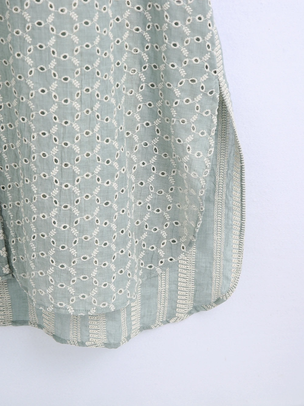 

Stylish Women Wide Long Shirt Dress Summer 2021 New Fashion Embroidery Patchwork Clothing