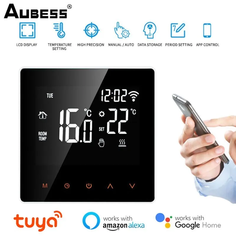 

Aubess Smart WiFi Thermostat Temperature Controller Water Electric Warm Floor Heating Water Gas Boiler Works With Google Home