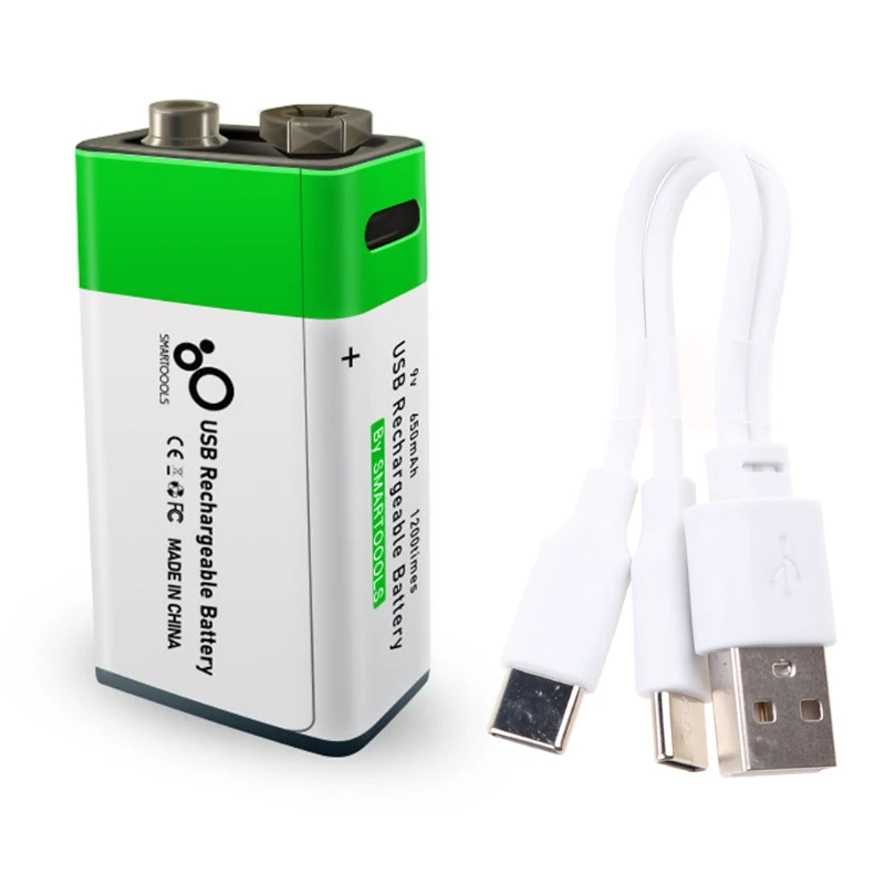 Литиевые аккумуляторы 9 В USB перезаряжаемая батарея 650 мАч фотовспышка для
