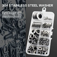 360pcs stainless steel flat washer plain gasket for m2 m2 5 m3 m4 m5 m6 m8 m10 screw bolt
