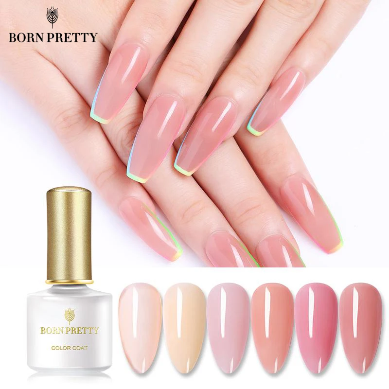 Гель лак BORN PRETTY для ногтей прозрачный розовый отмачиваемый УФ светодиодный 6