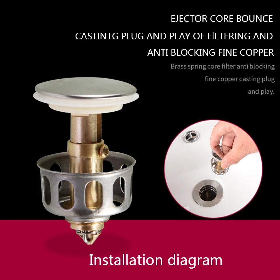 Универсальный Умывальник для мытья рук слив отскакивающий сердечник из