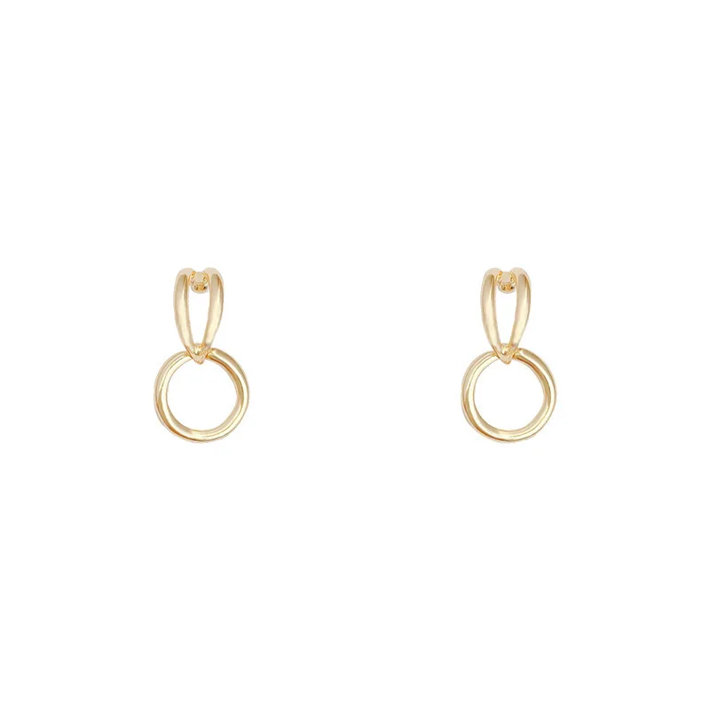 

TIMRONLY Minimalist Double Layering Dangle Earring Hollow Circle Earrings for Women Korean Fashion Weddding Small Jewelry