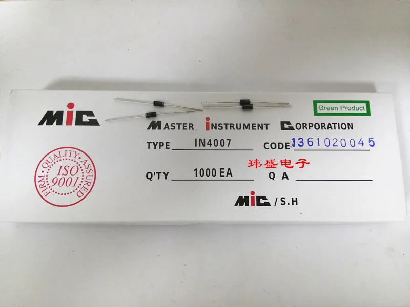 10 шт. MIC 1N4007 IN4007 DO-41 1A/1200V
