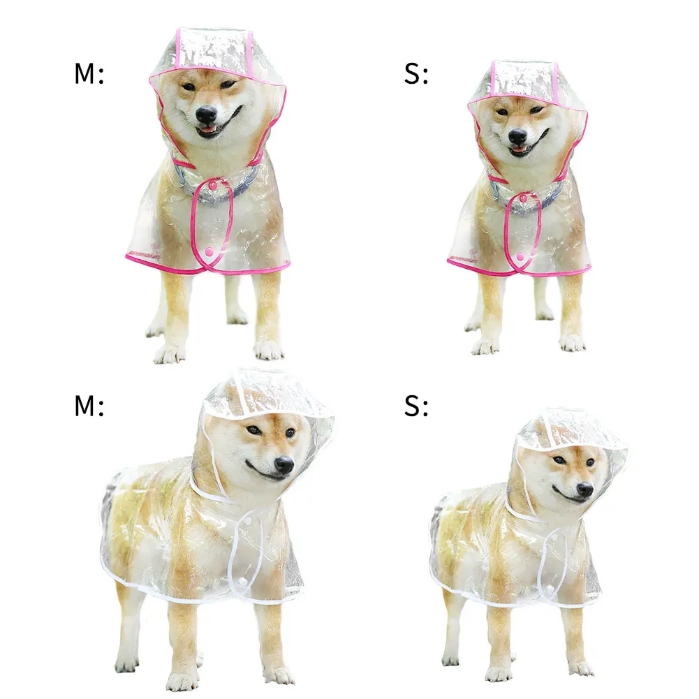 

PVC Waterproof Pet Raincoat Portable Pet Transparent Raining Coat Breathable Lightweight Rain Poncho Rain Out Clothes For Dogs