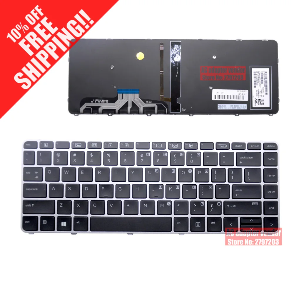 Клавиатура с подсветкой для ноутбука HP ELIteBook FOLIO 1000 1040 G1 G3|Клавиатуры замены| |