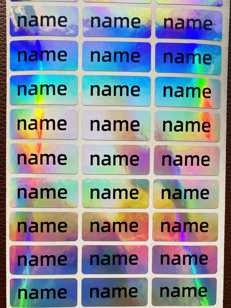 Голографическая наклейка с именем серебряные лазерные наклейки индивидуальная
