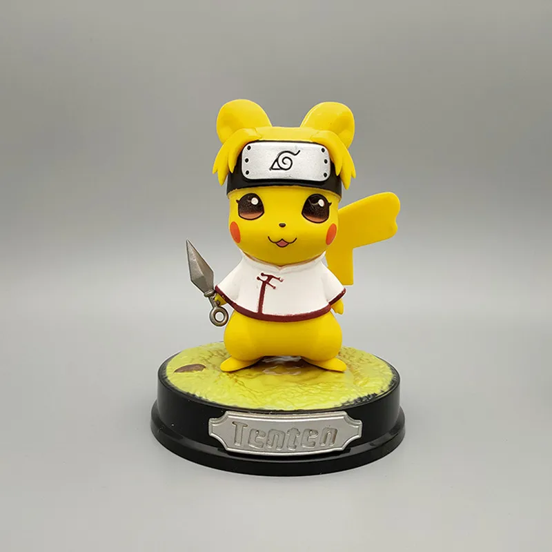 

Anime Pokmon Pikachu COS Naruto Tenten Rock Lee Hyga Neji GK 14CM Movable Model Collection Decoration
