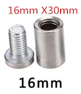 16mm X30mm 10 шт.! Профессиональная реклама, гвозди противостояние болт из нержавеющей стали зеркало стекло стены поддержка крепежные винты Декор оборудования - Цвет: 16mm X30mm