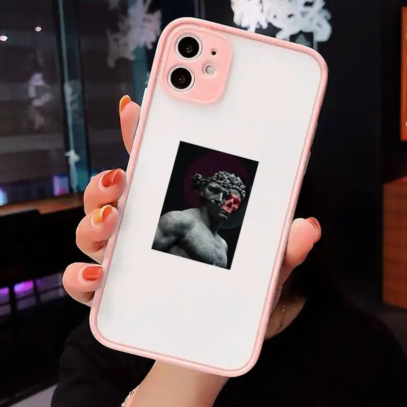 

Abstract Art Statue Phone Cases matte transparent For iphone 7 8 11 12 plus mini x xs xr pro max cover