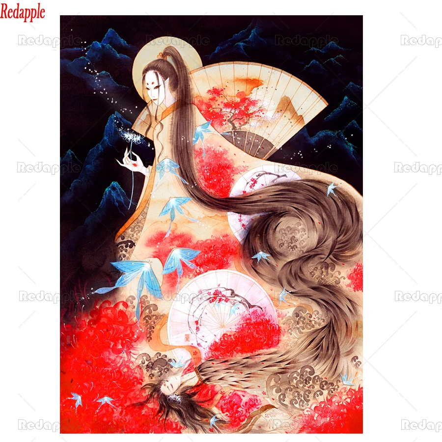

Diamond Painting Fantasy art, Japanese woman Rhinestone 5D DIY Diamond Embroidery,Cross Stitch,diamond Mosaic Sale