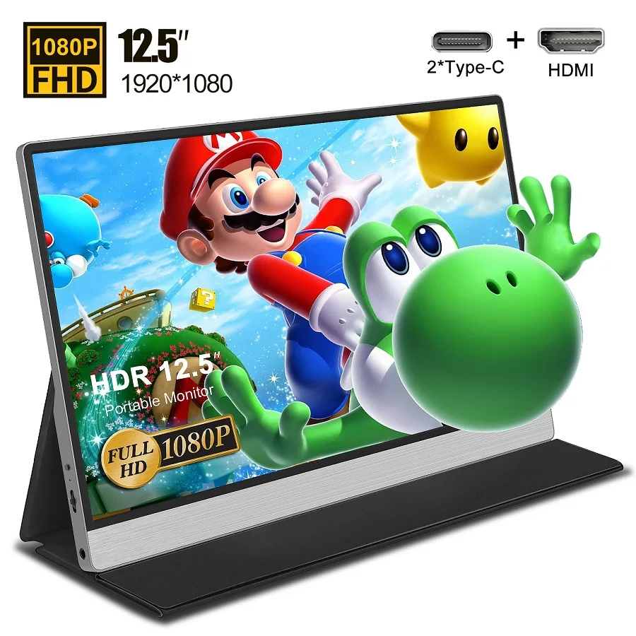 12 5 лучший портативный монитор 2019 для samsung dex ps4 pro USB C + HDMI Портативный двойной laptop1080