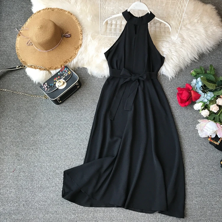 2019 Новая мода Женская одежда взрослый Холтер крест ремни сексуальные платья