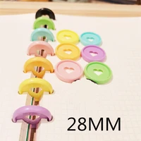 100pcs28mm color plastic ring buckle mushroom hole heart shaped loose leaf notebook binding buckle binding coil