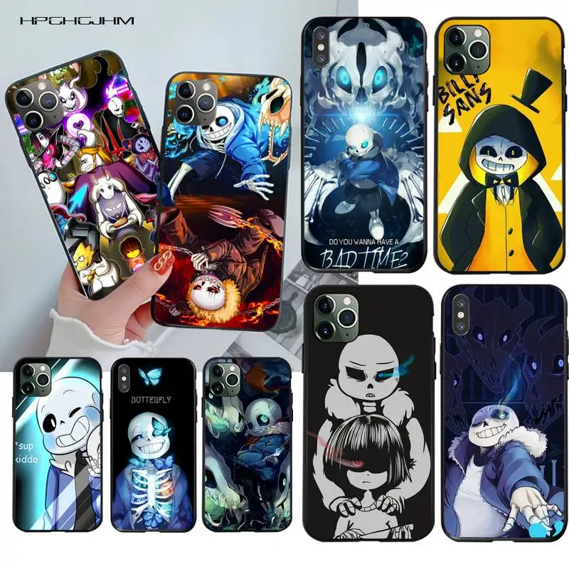 Чехол Undertale Sans из ТПУ для iPhone 11 pro XS MAX 8 7 6 6S Plus X 5S SE 2020 XR черный мягкий резиновый