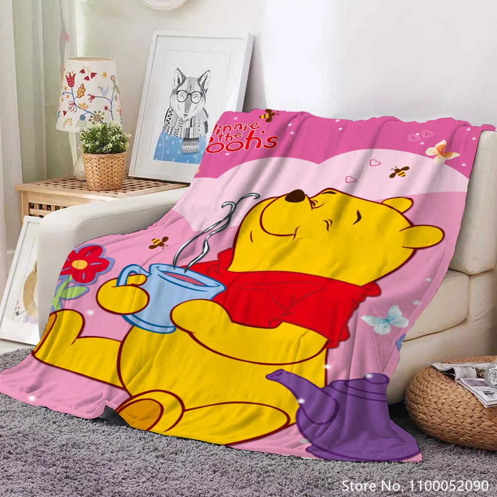 

Cartoon Winnie the Pooh 3D Print Sherpa Blanket Sofa Couch Quilt Cover Travel Bedding Outlet Velvet Plush Throw Fleece Blanket