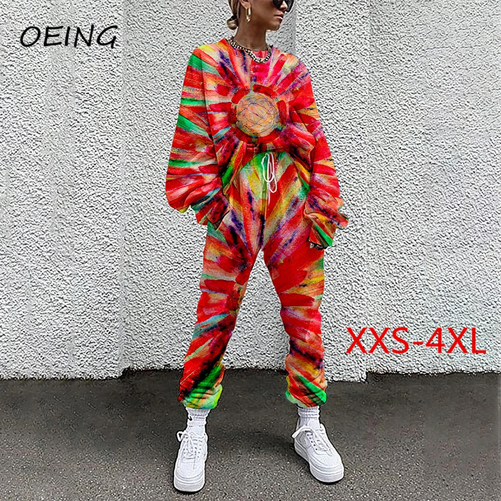 

2021 Women Jogging Suits Polyester Sweat Fashion Tracksuits Print Winter Exercise Clothes