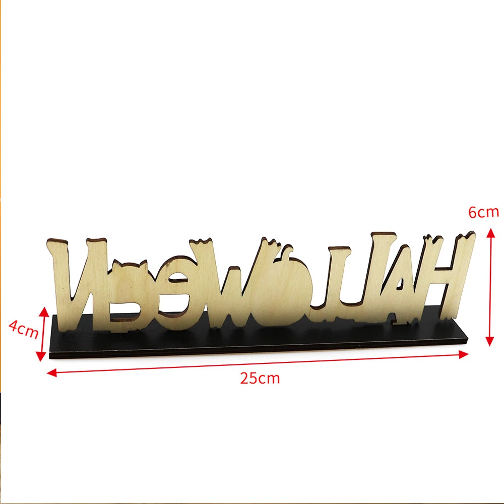 Декор для стола на Хэллоуин подвесные буквы деревянная тыква кошка знак