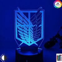 3d illusion led night light wings of liberty 7 colors changing nightlight for kids room decor table lamp attack on titan gift