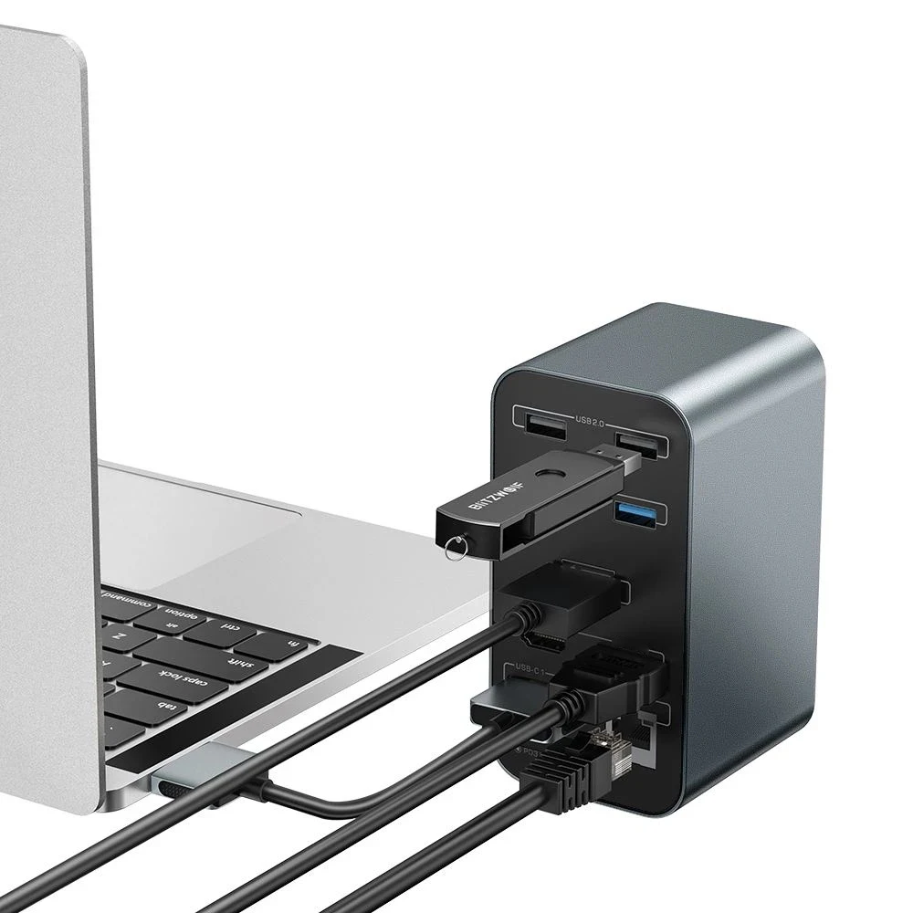 BlitzWolf BW-TH14 15-in-1 USB C Docking Station 100W Power with HD 4K Triple Display 5Gbps Data Transfer 1000Mbps Ethernet Port |