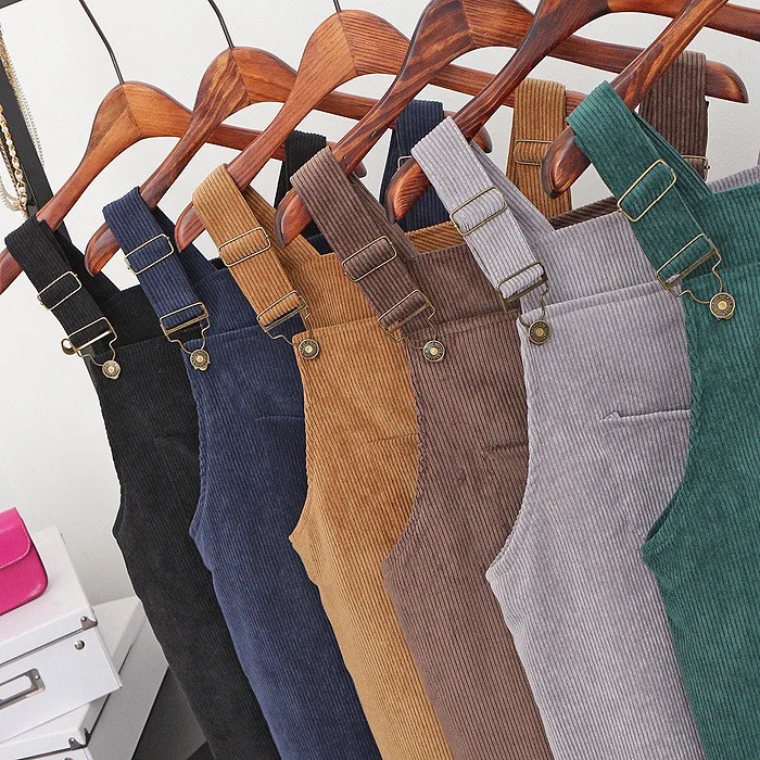 Женское вельветовое платье в стиле ретро осенне-весенний сарафан на подтяжках