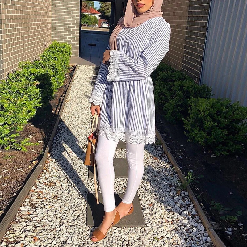 

Turkey Long Women Tops Blouse Clothes Top Vetement Femme Musulmane Arabe