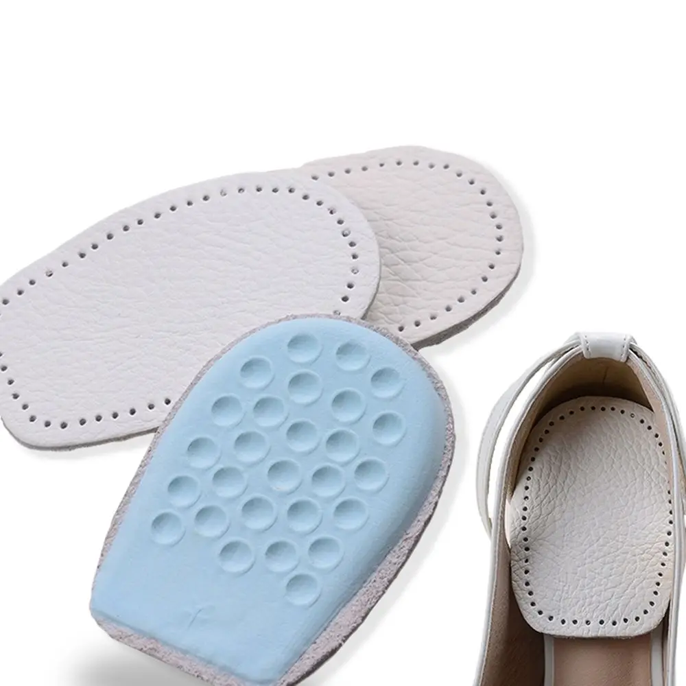 1 Pair Leather Shoes Pads Half Size Heel Cup Insoles Flat Foot Massage Pain Relief Inserts Heel Cushions For Men and Women