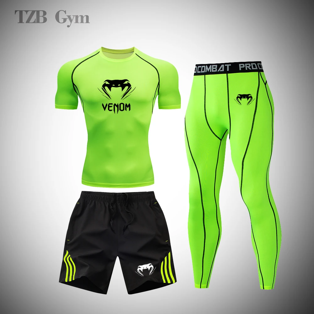 

Men's Fitness Workout Tights Gym Jiu Jitsu Mixed Martial Arts Training Compression Sportswear Skateboard Skating Jogging Shirt
