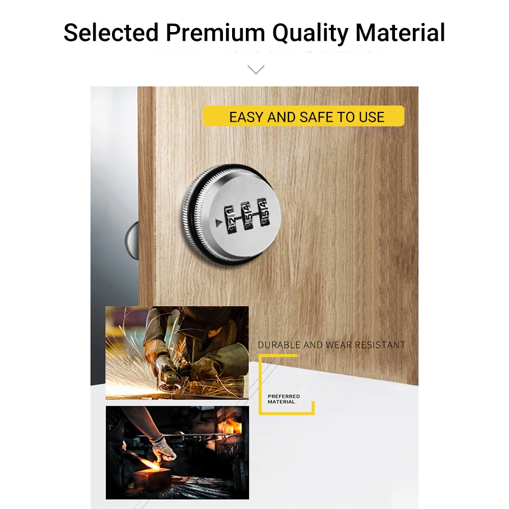 

XT20 Combination Cam Lock Zinc Alloy Password Coded Lock Security Locks 3-Digit Rotary Tongue Lock For Safety Of Cabinet Drawer