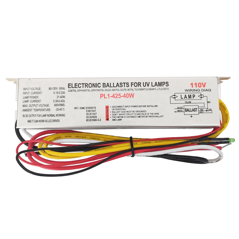 PL1-425-40W 110V 230V электронные балласты для 21-40W UV лампы G36T5L GPH436T5L GPH793T5L | Лампы и