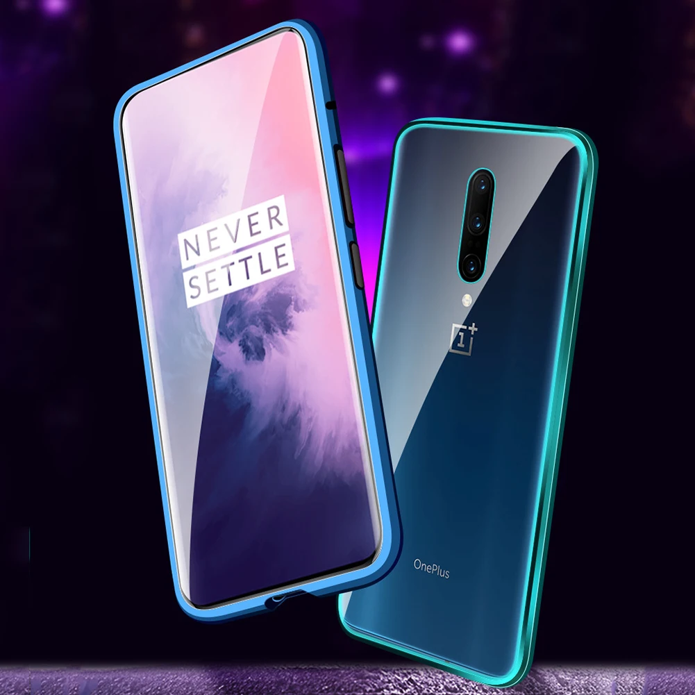 360 Полный Магнитный адсорбционный чехол для OnePlus 7 Pro металлический магнит бампер