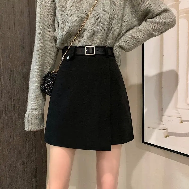 

Autumn and winter 2020 new high waist and thin A-line tweed skirt